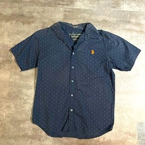 US Polo polka dot button up shirt